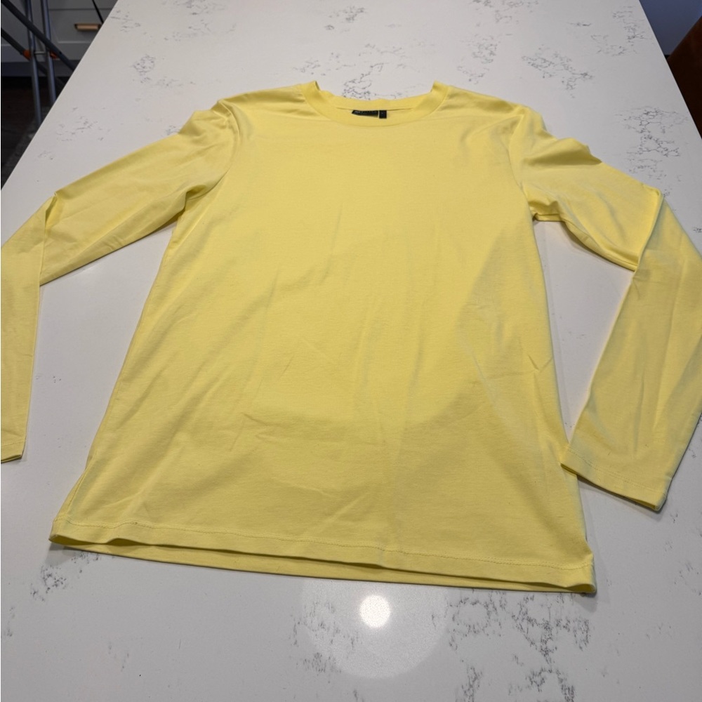 ASOS long sleeve muscle fit light yellow NWOT